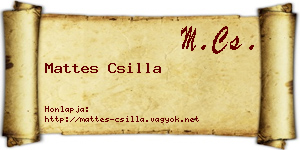 Mattes Csilla névjegykártya